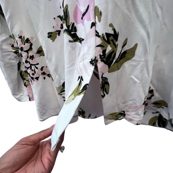 Philosophy White Floral Women's Blazer Size L Sophisticated One Button Closure - Picture 8 of 8